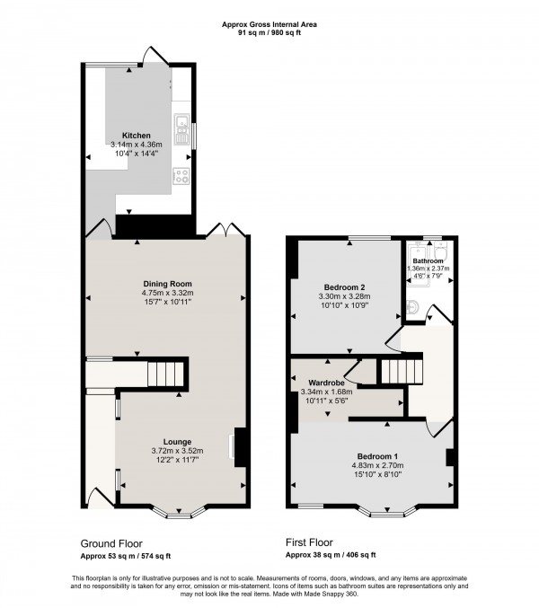 Floorplan for Lynthorpe Avenue, Cadishead, M44