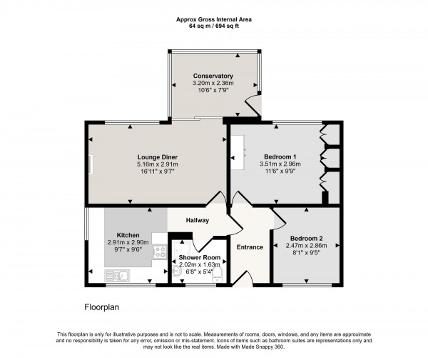Floorplan for Deanscourt Avenue, Swinton, M27