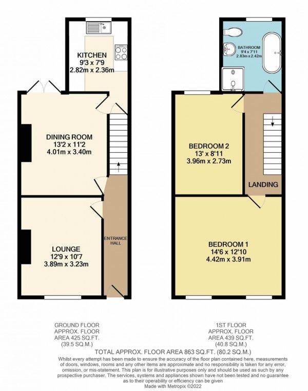 Floorplan for Prospect Road, Cadishead