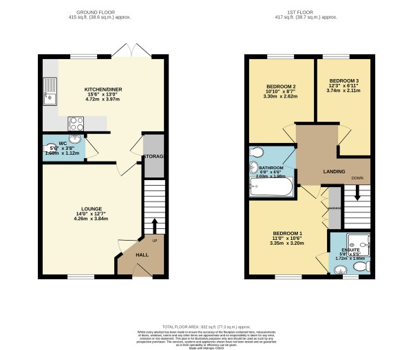 Floorplan for Roseway Avenue, Cadishead