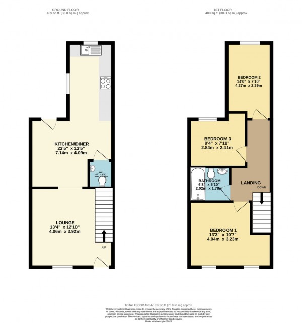 Floorplan for Fir Street, Cadishead