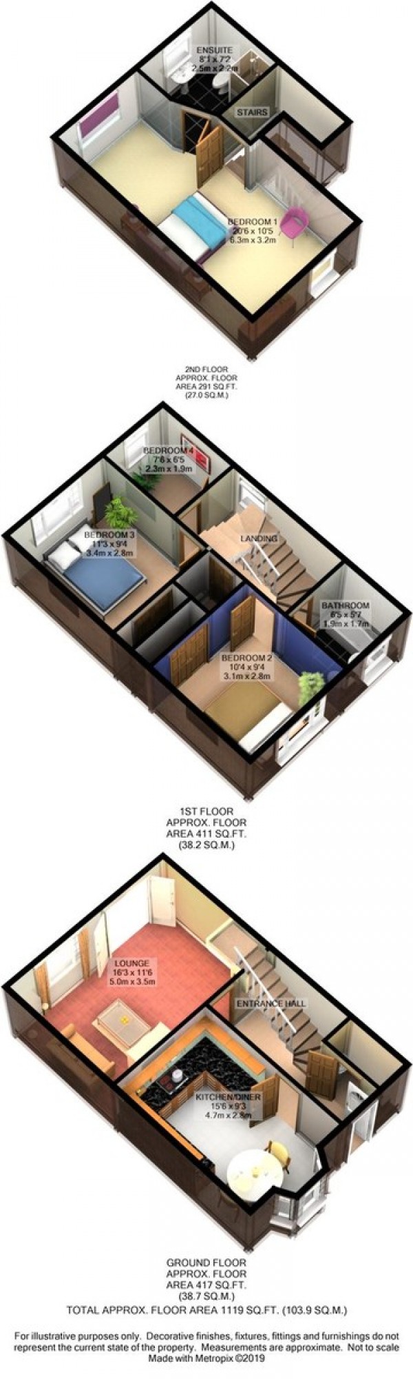 Floorplan for 5 Mona Way, Irlam