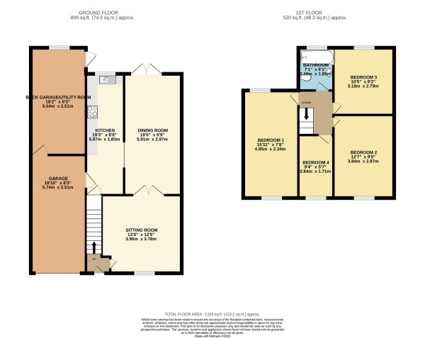 Floorplan for Colling Close, Irlam