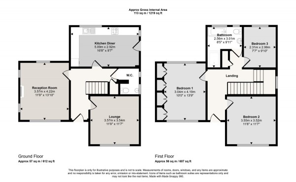 Floorplan for 1 Queensway, Irlam, Manchester