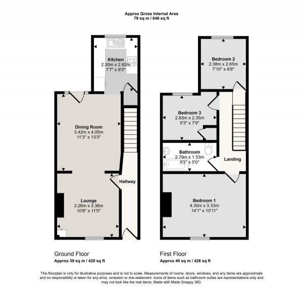 Floorplan for Swinton, Manchester, Pendlebury