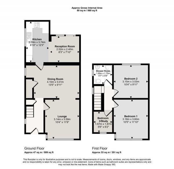 Floorplan for Lawn Drive, Swinton