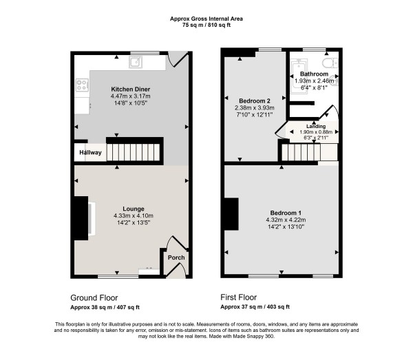 Floorplan for 71 Belgrave Road Cadishead