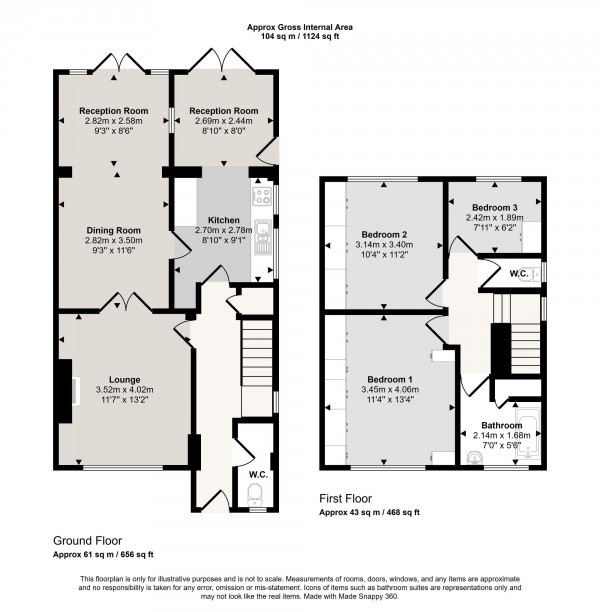 Floorplan for New Moss Road, Cadishead, M44