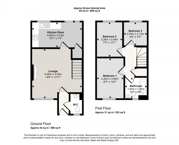 Floorplan for Stickens Lock Lane, Irlam, M44