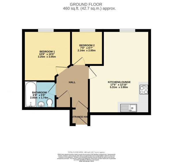 Floorplan for Liverpool Road, Cadishead, M44