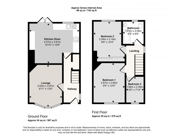 Floorplan for Moss Lane, Cadishead, M44