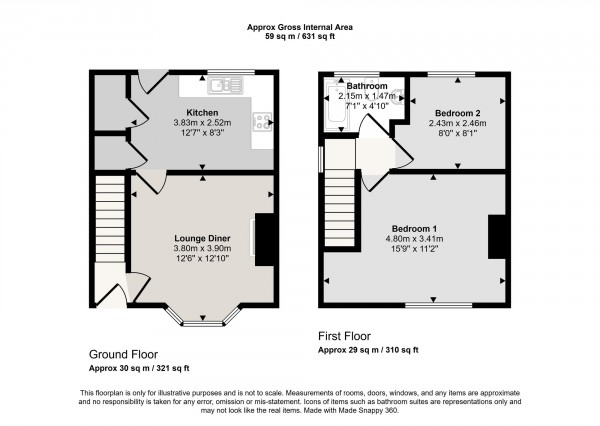 Floorplan for Belgrave Road, Cadishead, M44