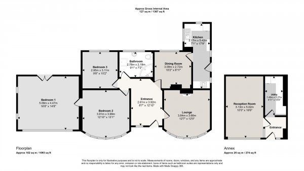 Floorplan for Poplar Drive, Prestwich, M25