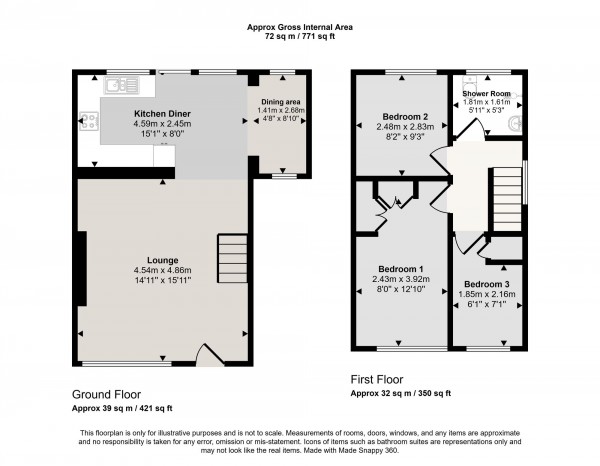 Floorplan for Edale Close, Irlam, M44