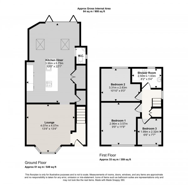 Floorplan for Warwick Road, Cadishead, M44