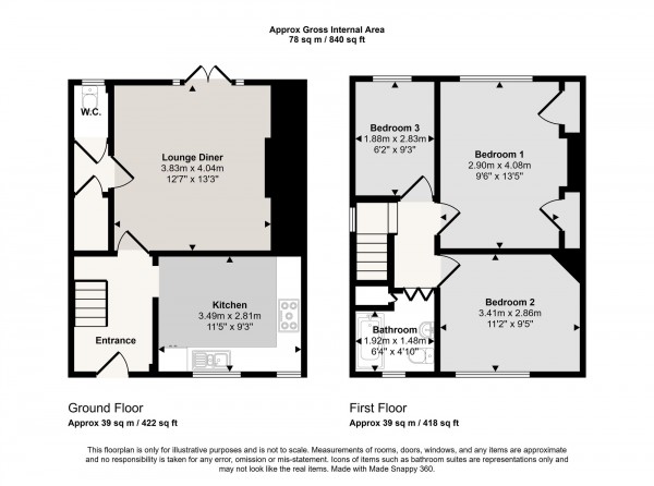 Floorplan for The Crescent, Irlam, M44