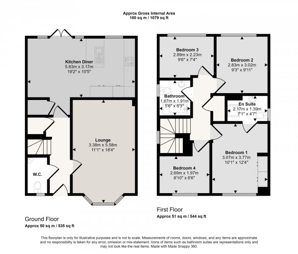 Floorplan for Roseway Avenue, Cadishead, M44