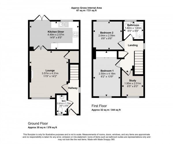 Floorplan for Sandywarps, Irlam, M44