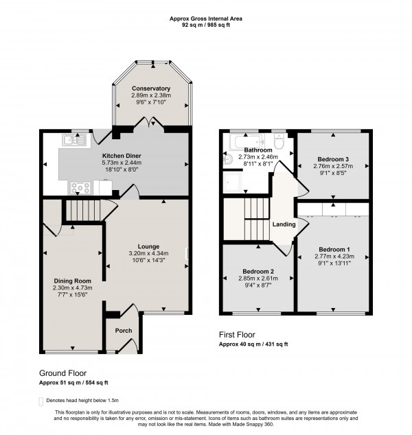Floorplan for Bowness Avenue, Cadishead, M44