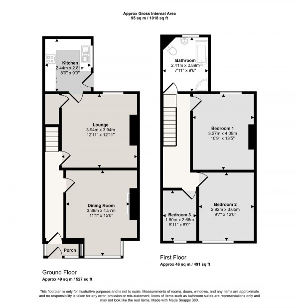 Floorplan for Fir Street, Cadishead, M44