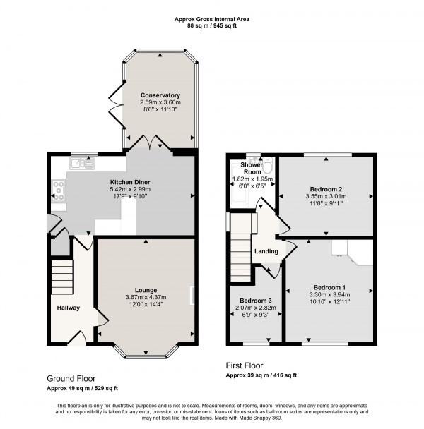 Floorplan for Vicarage Road, Irlam, M44