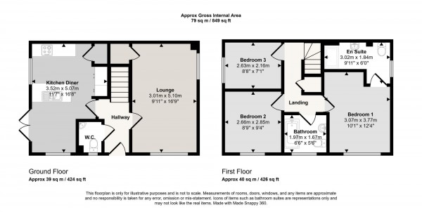 Floorplan for Roseway Avenue, Cadishead, M44