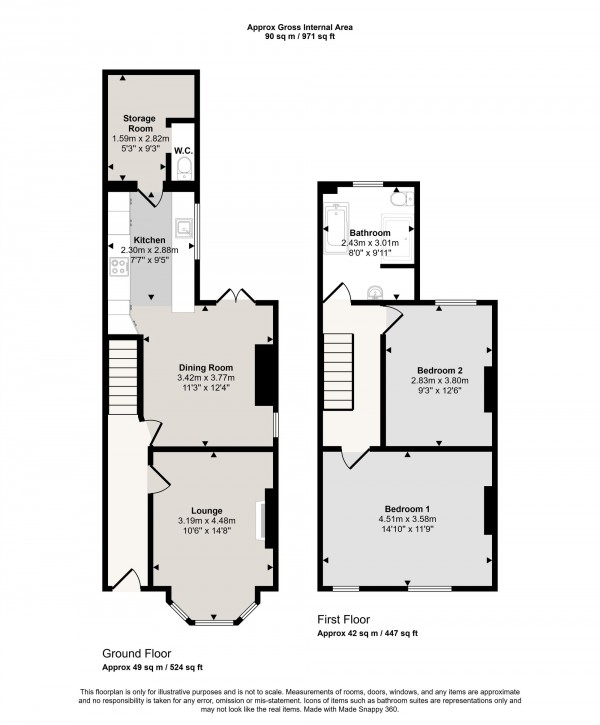 Floorplan for Liverpool Road, Irlam, M44