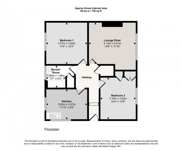 Floorplan for Bedford Grove, Cadishead, M44