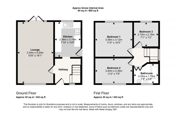 Floorplan for Leyland Avenue, Irlam, M44