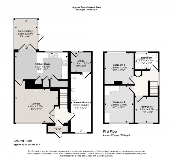 Floorplan for Rose Avenue, Irlam, M44