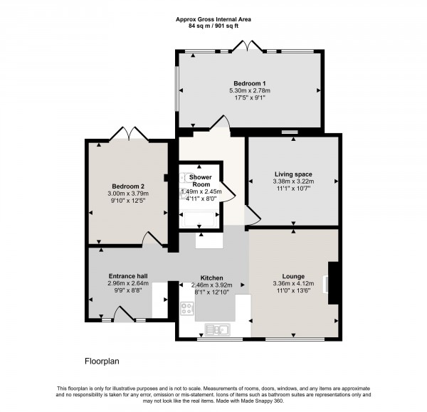 Floorplan for New Moss Road, Cadishead, M44