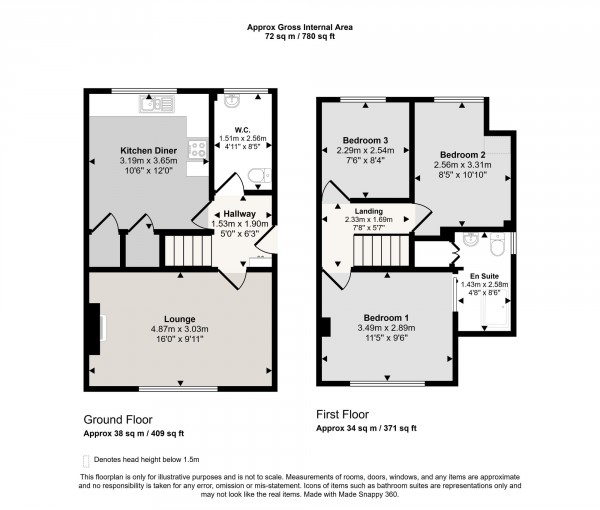 Floorplan for Sussex Road, Cadishead, M44