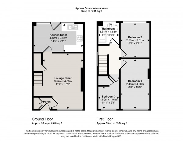 Floorplan for Edale Close, Irlam, M44