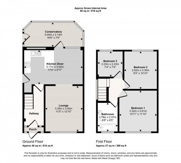 Floorplan for Berkshire Drive, Cadishead, M44