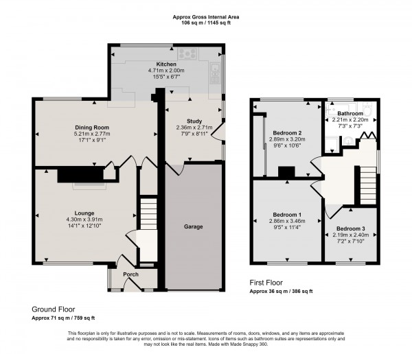 Floorplan for Greenside Drive, Irlam, M44