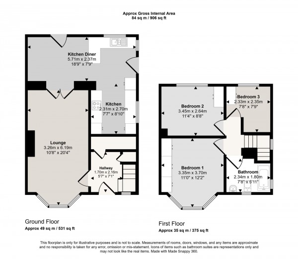 Floorplan for Laburnum Avenue, Eccles, M30