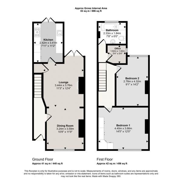 Floorplan for Bankfield Avenue, Cadishead, M44