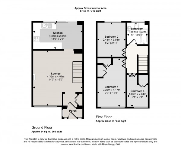 Floorplan for Farnham Drive, Irlam, M44