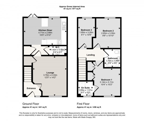 Floorplan for Roseway Avenue, Cadishead, M44