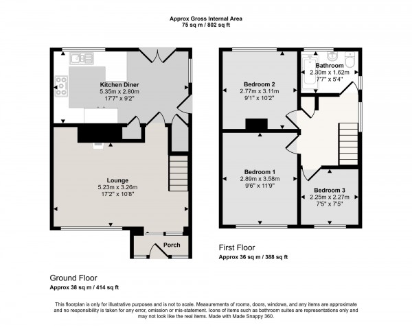 Floorplan for Rose Avenue, Irlam, M44