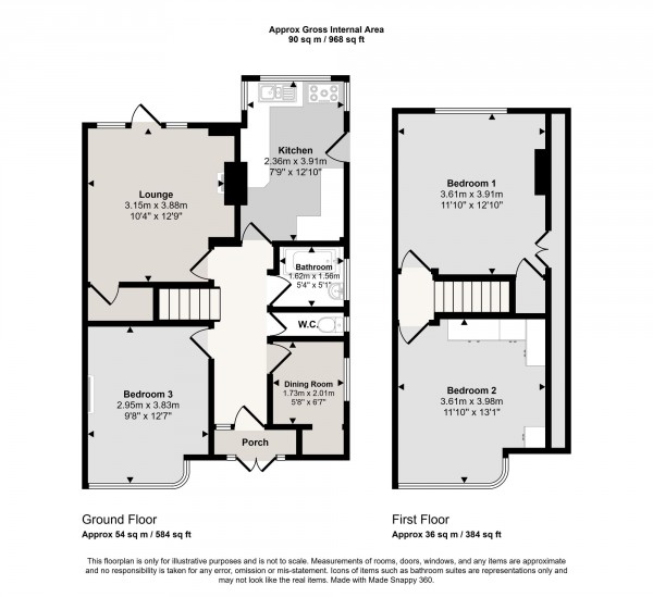 Floorplan for Lyndon Road, Irlam, M44