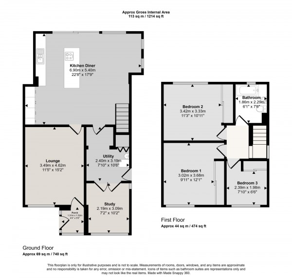 Floorplan for Thornhill Drive, Worsley, M28