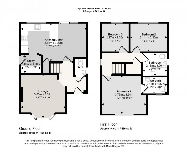 Floorplan for Sandywarps, Irlam, M44