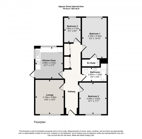 Floorplan for Ratcliffe Avenue, Irlam, M44