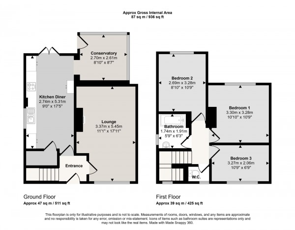 Floorplan for Elsinore Avenue, Irlam, M44
