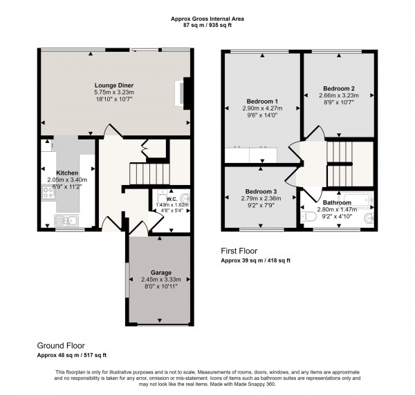 Floorplan for Cutnook Lane, Irlam, M44