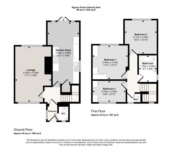 Floorplan for Elsinore Avenue, Irlam, M44