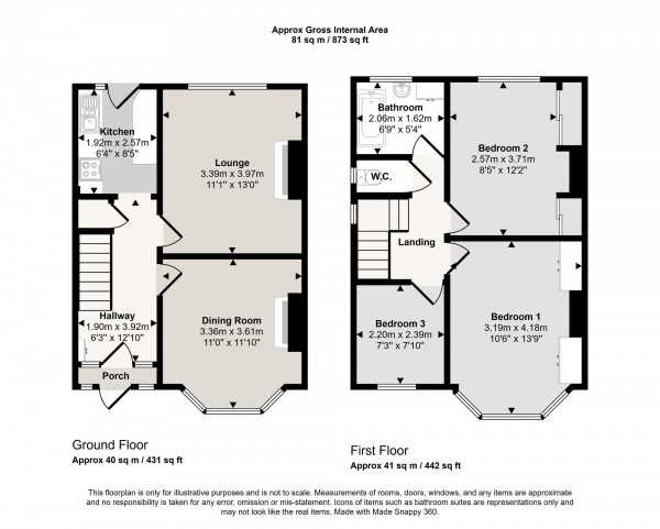 Floorplan for Moss Side Road, Cadishead, M44