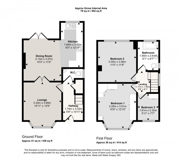Floorplan for Wentworth Avenue, Irlam, M44