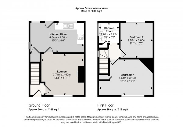 Floorplan for Warwick Road, Cadishead, M44